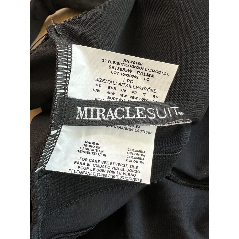 Miraclesuit 16W Illusionist Palma One‎ Piece Swimsuit Black - Picture 10 of 11